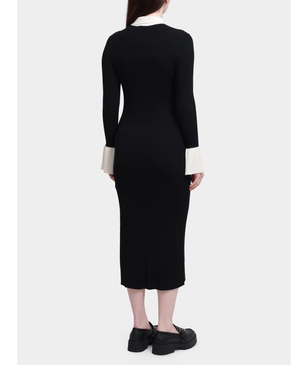 HUGO Черное вискозное повседневное платье, фото 5