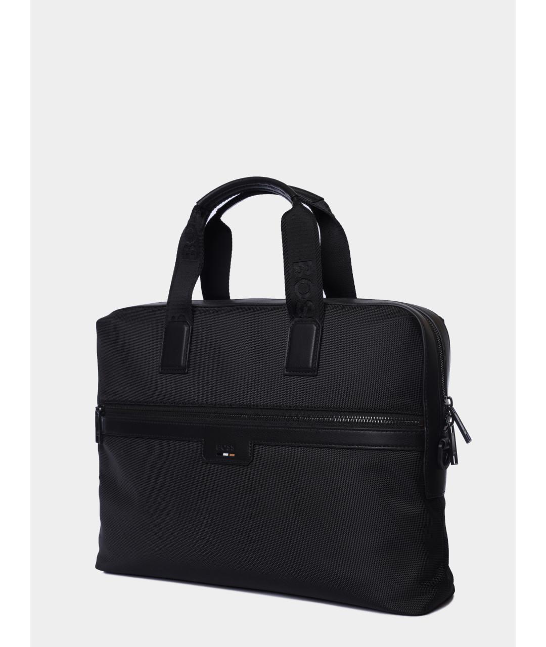 HUGO BOSS Черный тканевый портфель, фото 3