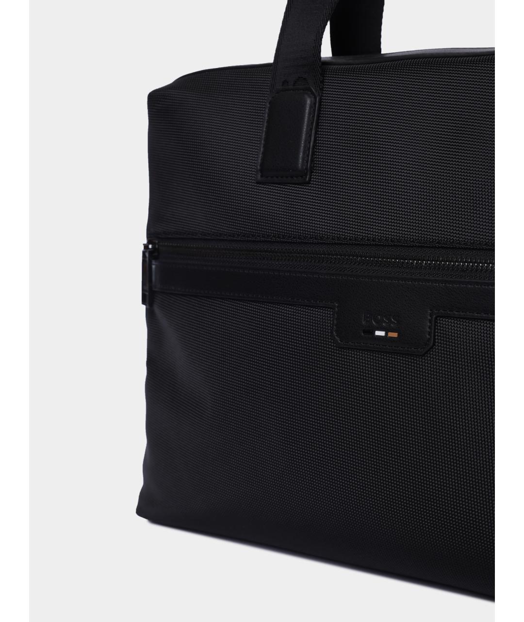 HUGO BOSS Черный тканевый портфель, фото 4