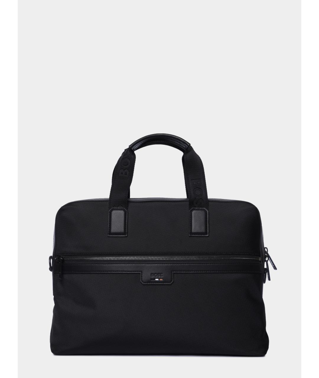 HUGO BOSS Черный тканевый портфель, фото 2