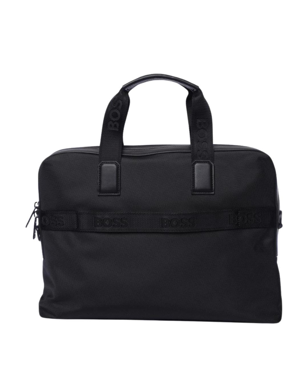 HUGO BOSS Черный тканевый портфель, фото 1