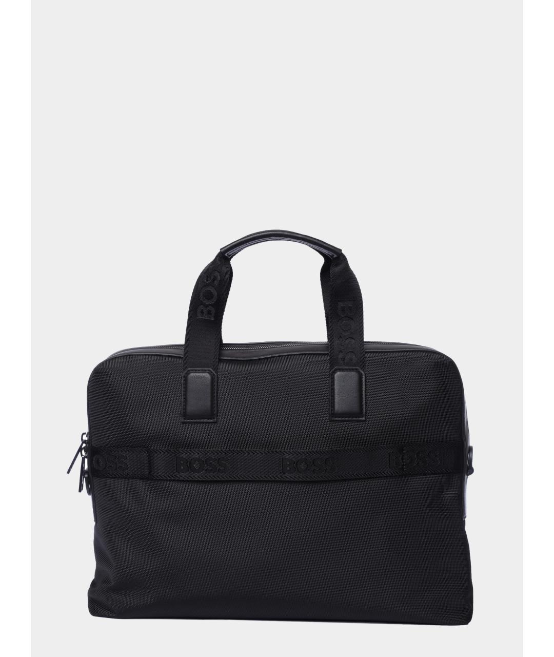 HUGO BOSS Черный тканевый портфель, фото 5