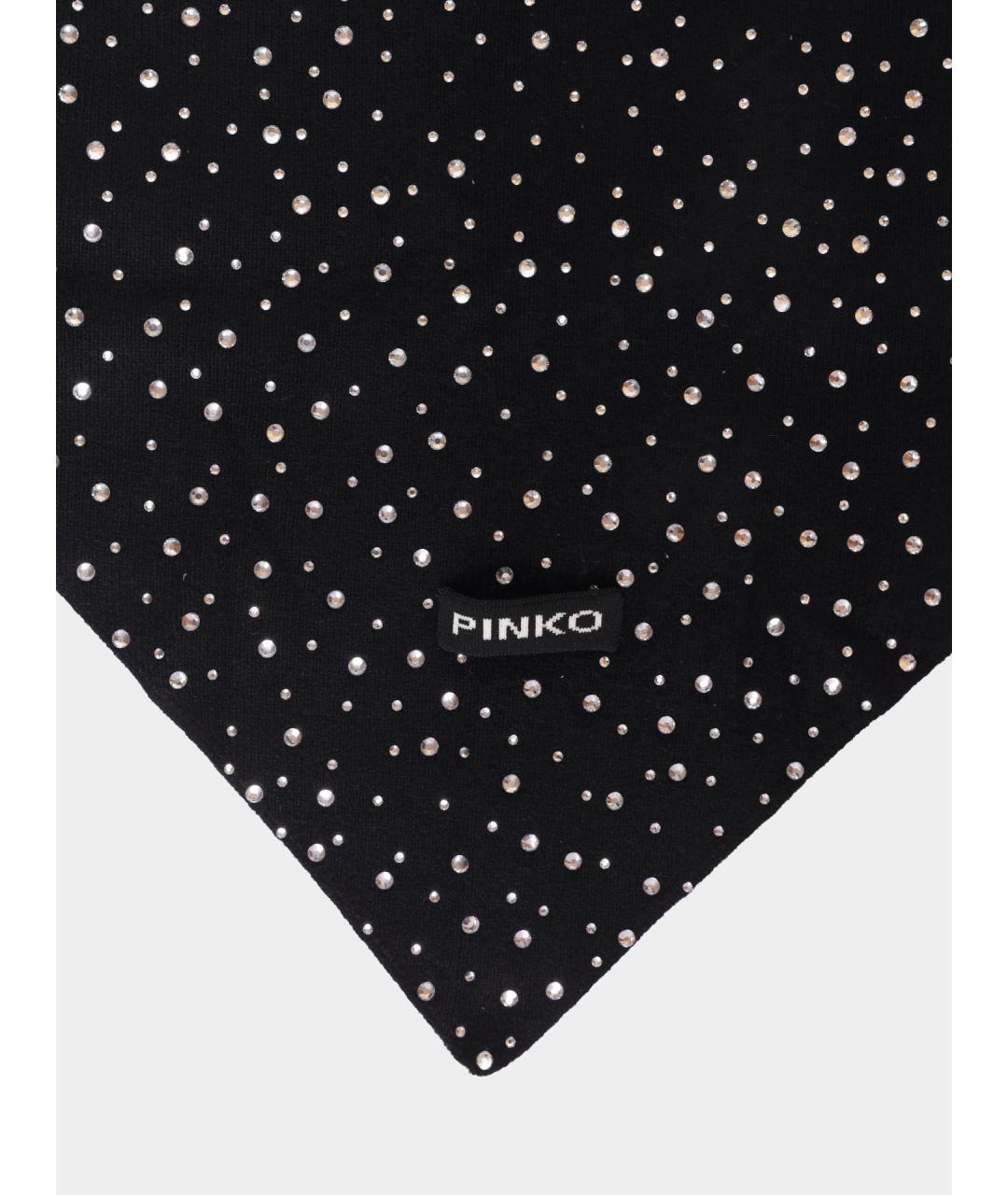 PINKO Черный шерстяной платок, фото 3