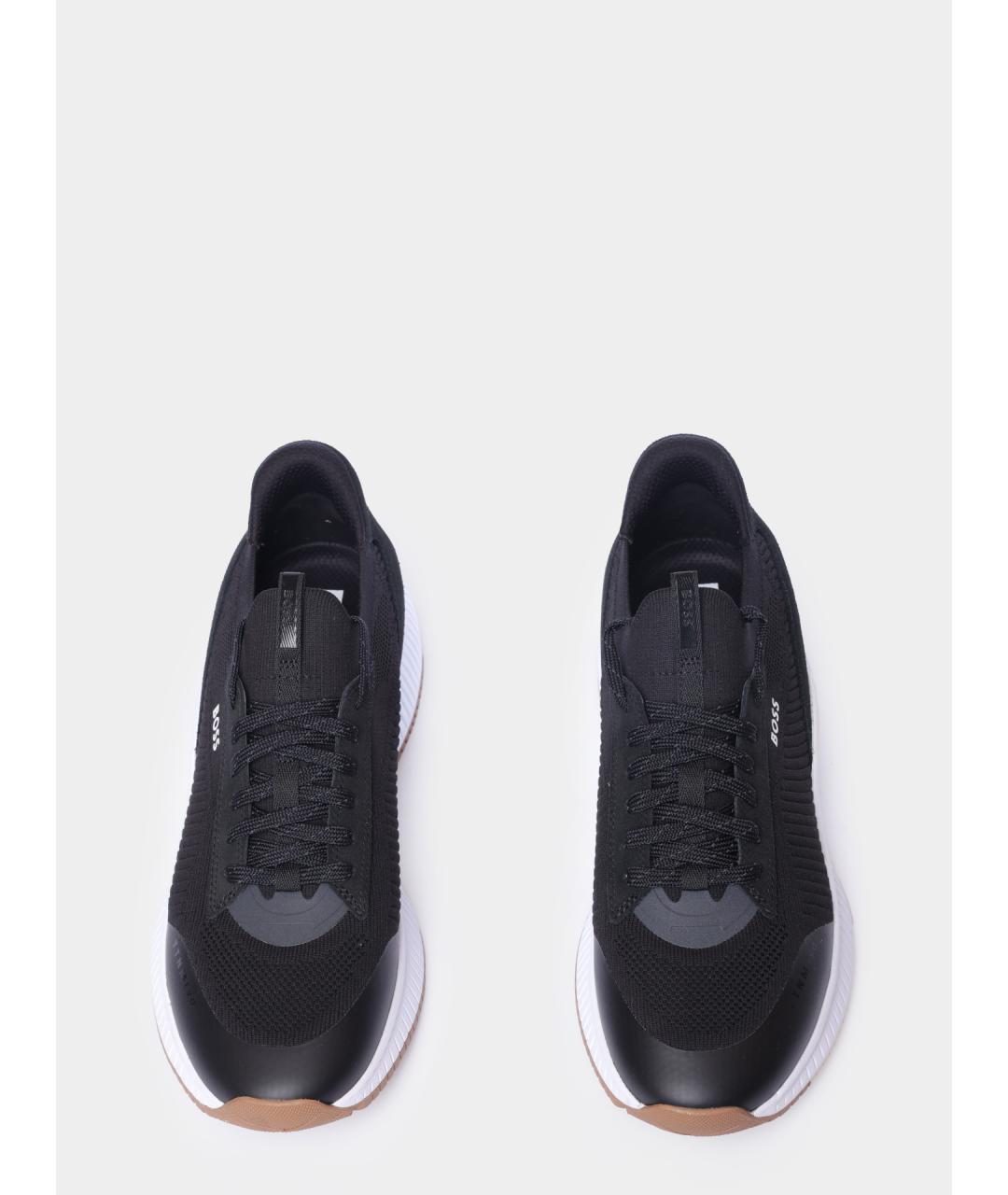 HUGO BOSS Черные текстильные высокие кроссовки / кеды, фото 3