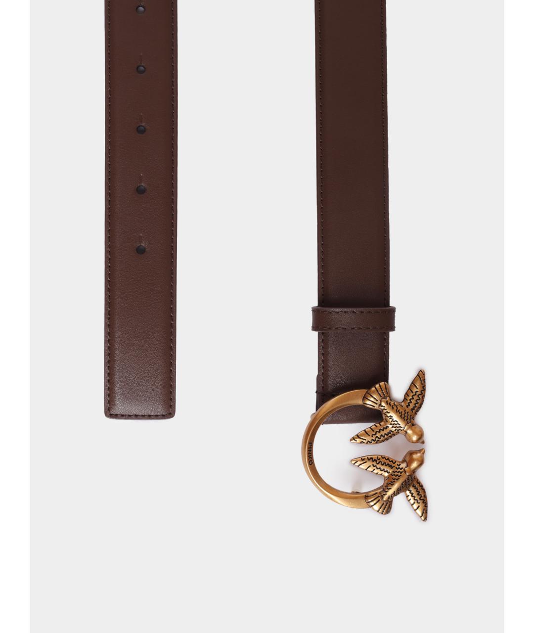 PINKO Коричневый кожаный ремень, фото 2