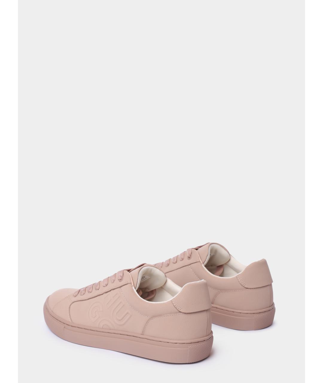 HUGO Бежевые кеды из искусственной кожи, фото 5