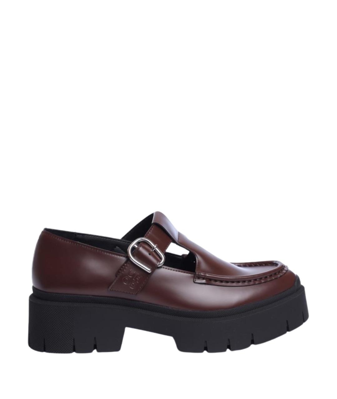 HUGO Коричневые кожаные лоферы, фото 1