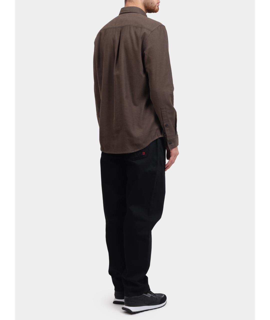 HUGO Коричневая хлопковая кэжуал рубашка, фото 4