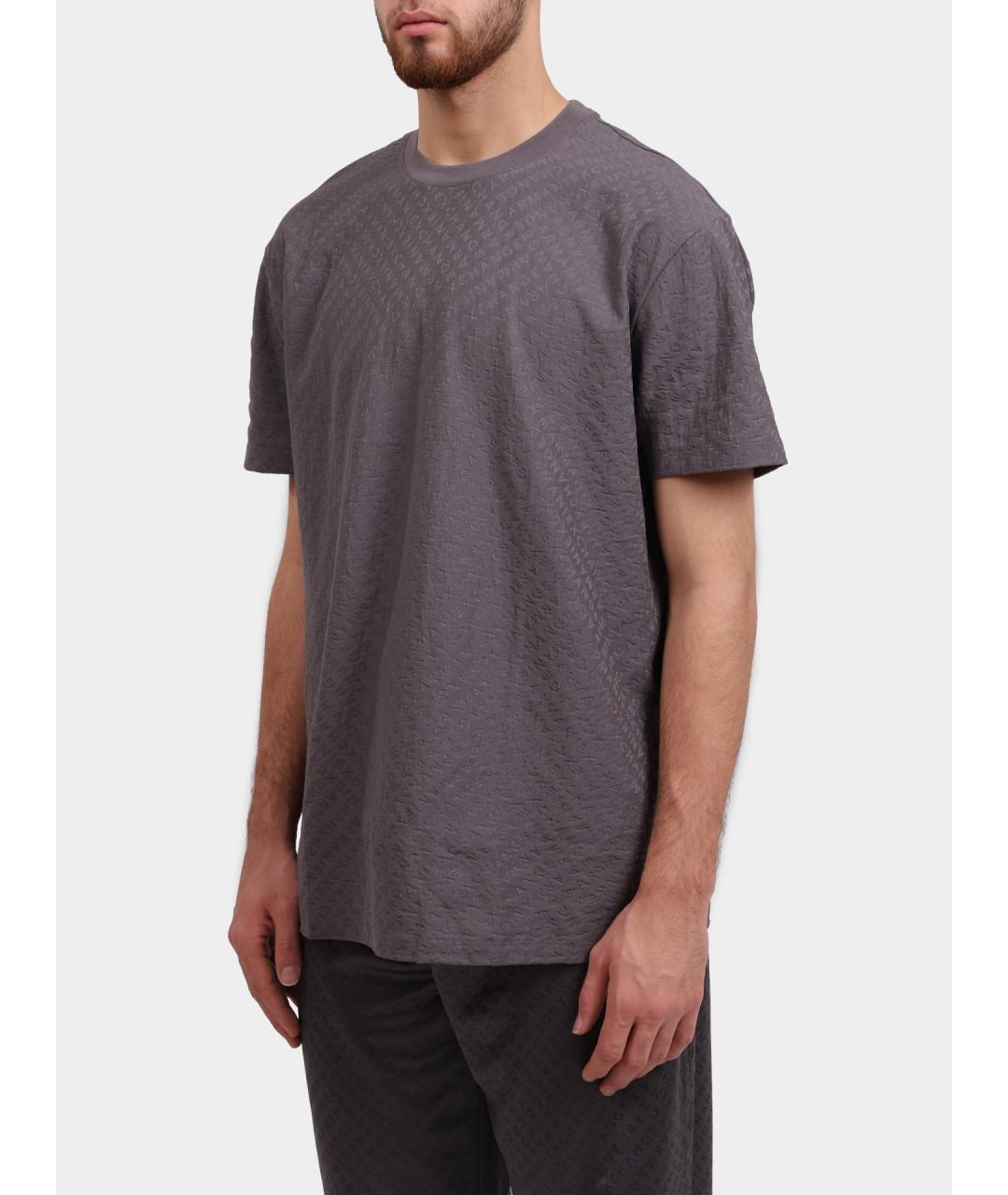 ARMANI EXCHANGE Серая хлопковая футболка, фото 3