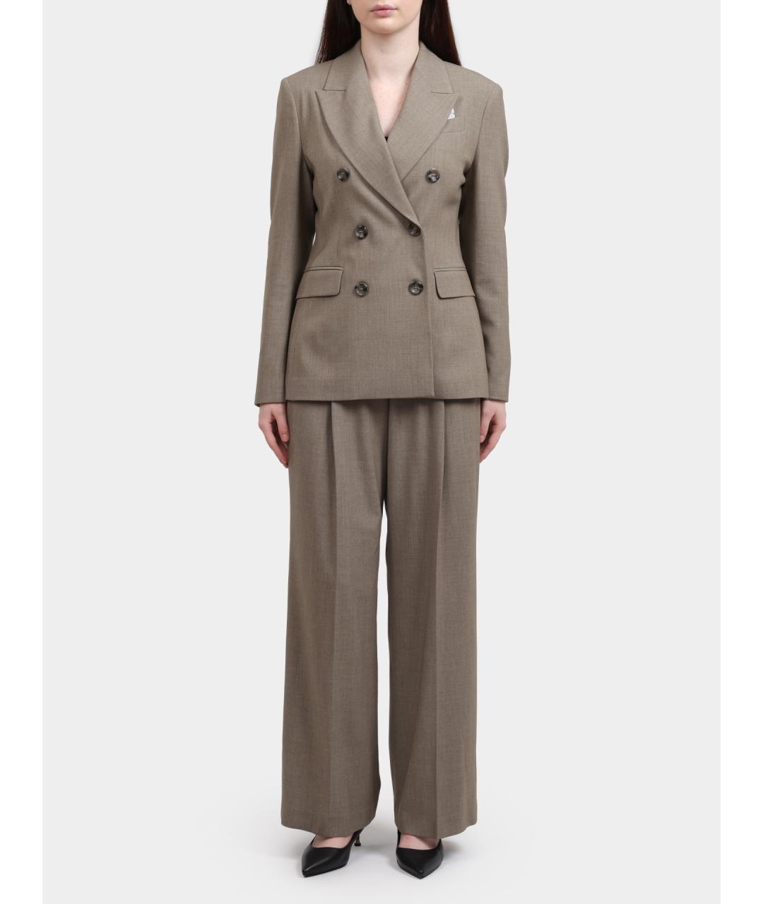 LIU JO Бежевые полиэстеровые прямые брюки, фото 6