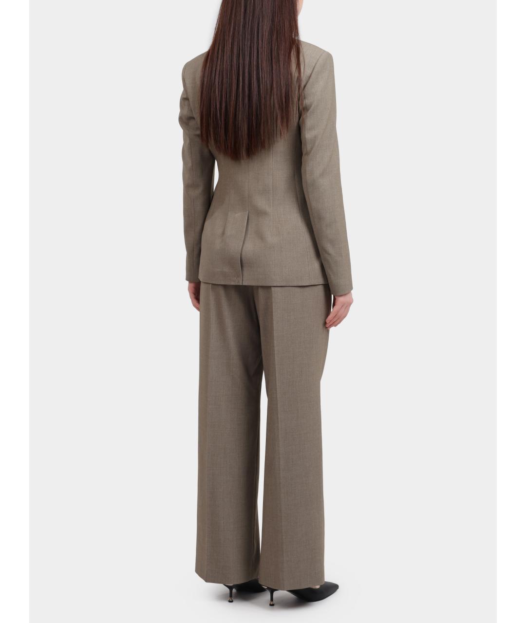 LIU JO Бежевые полиэстеровые прямые брюки, фото 5