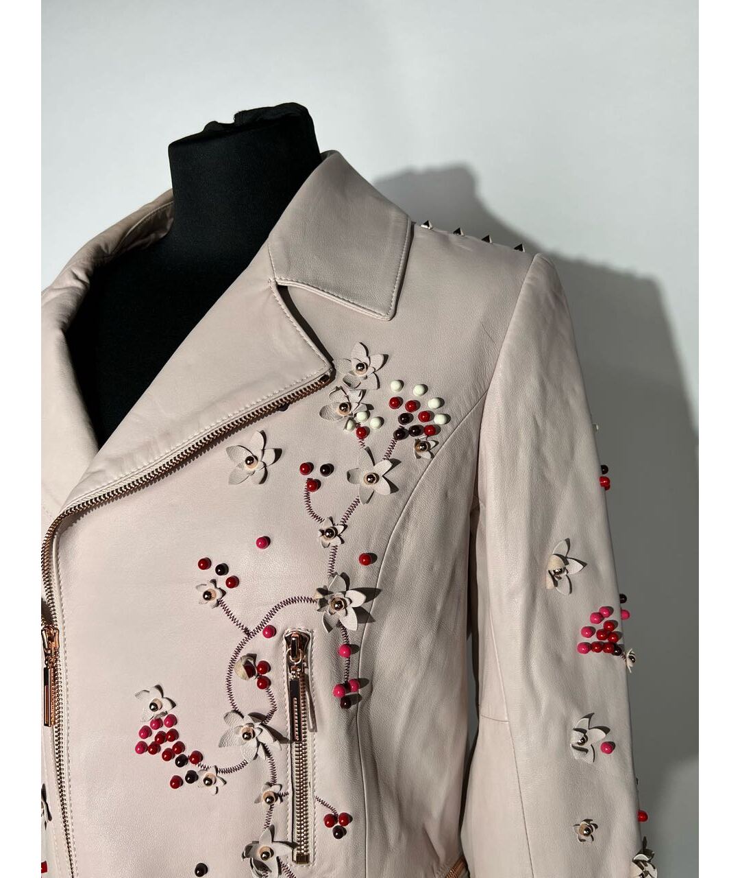 ELIE TAHARI Розовая кожаная куртка, фото 4