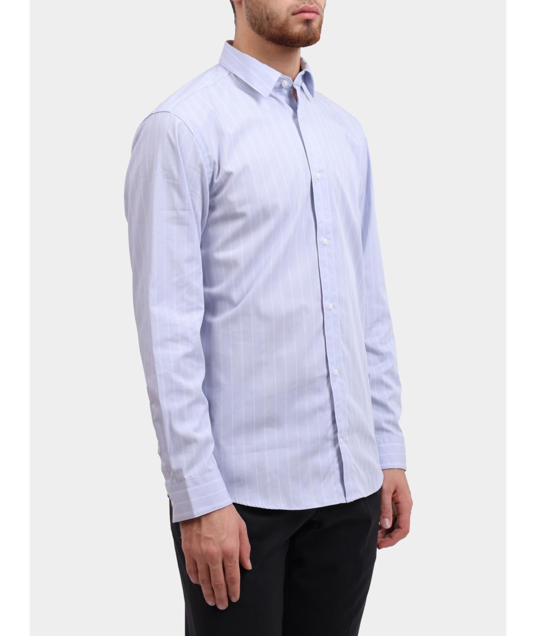 CALVIN KLEIN Голубая хлопковая кэжуал рубашка, фото 3