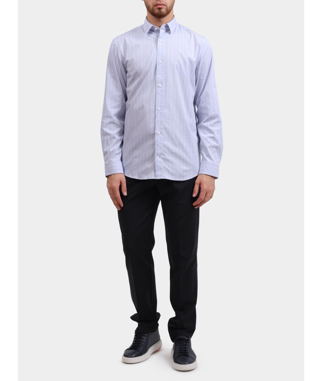 CALVIN KLEIN Голубая хлопковая кэжуал рубашка, фото 2