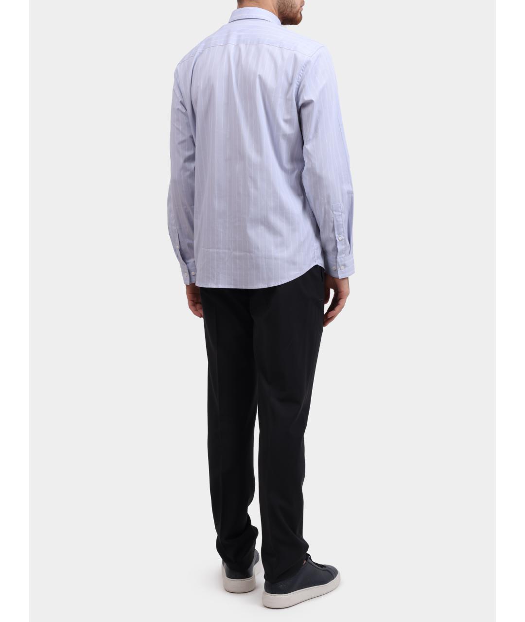 CALVIN KLEIN Голубая хлопковая кэжуал рубашка, фото 4