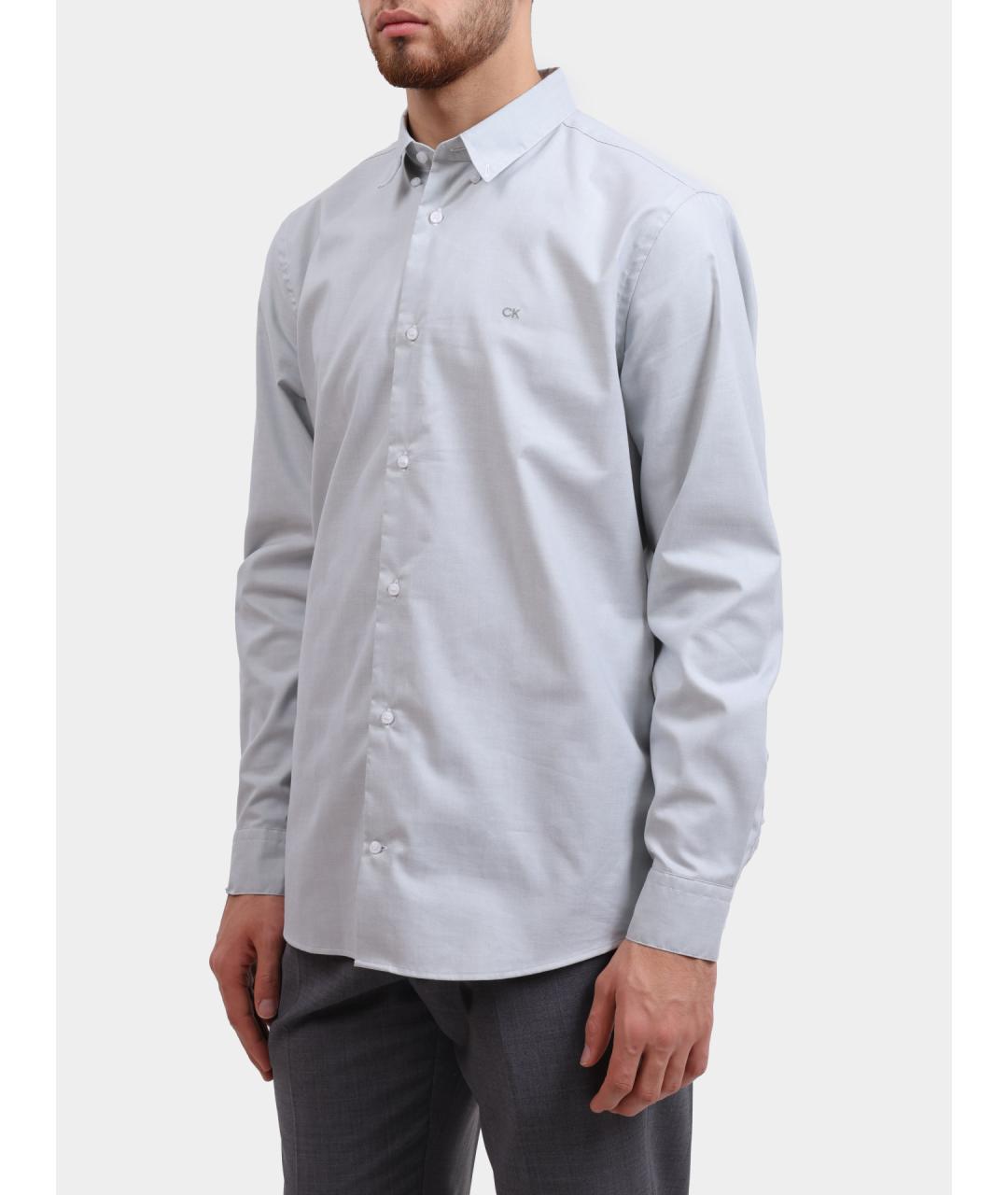 CALVIN KLEIN Голубая хлопковая кэжуал рубашка, фото 3