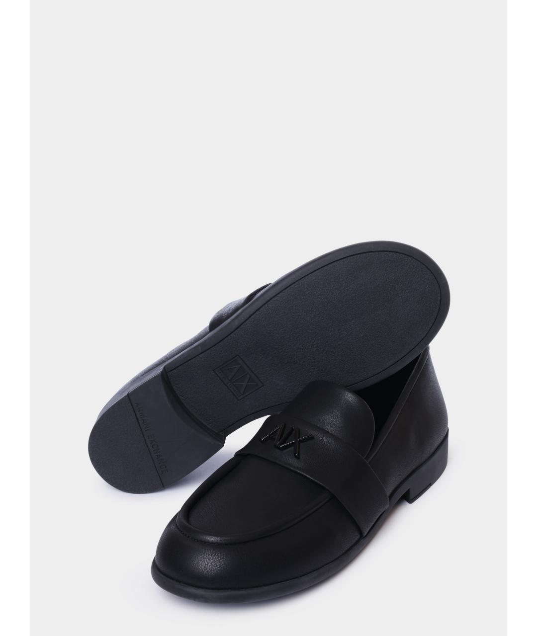 ARMANI EXCHANGE Черные лоферы из искусственной кожи, фото 4