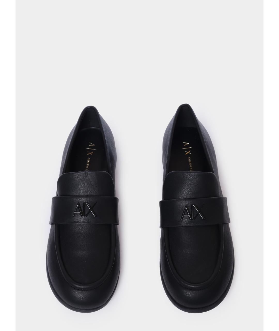 ARMANI EXCHANGE Черные лоферы из искусственной кожи, фото 3