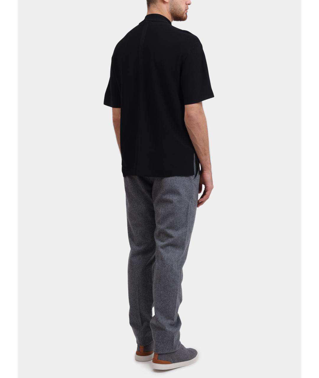 EMPORIO ARMANI Черная хлопковая футболка, фото 5