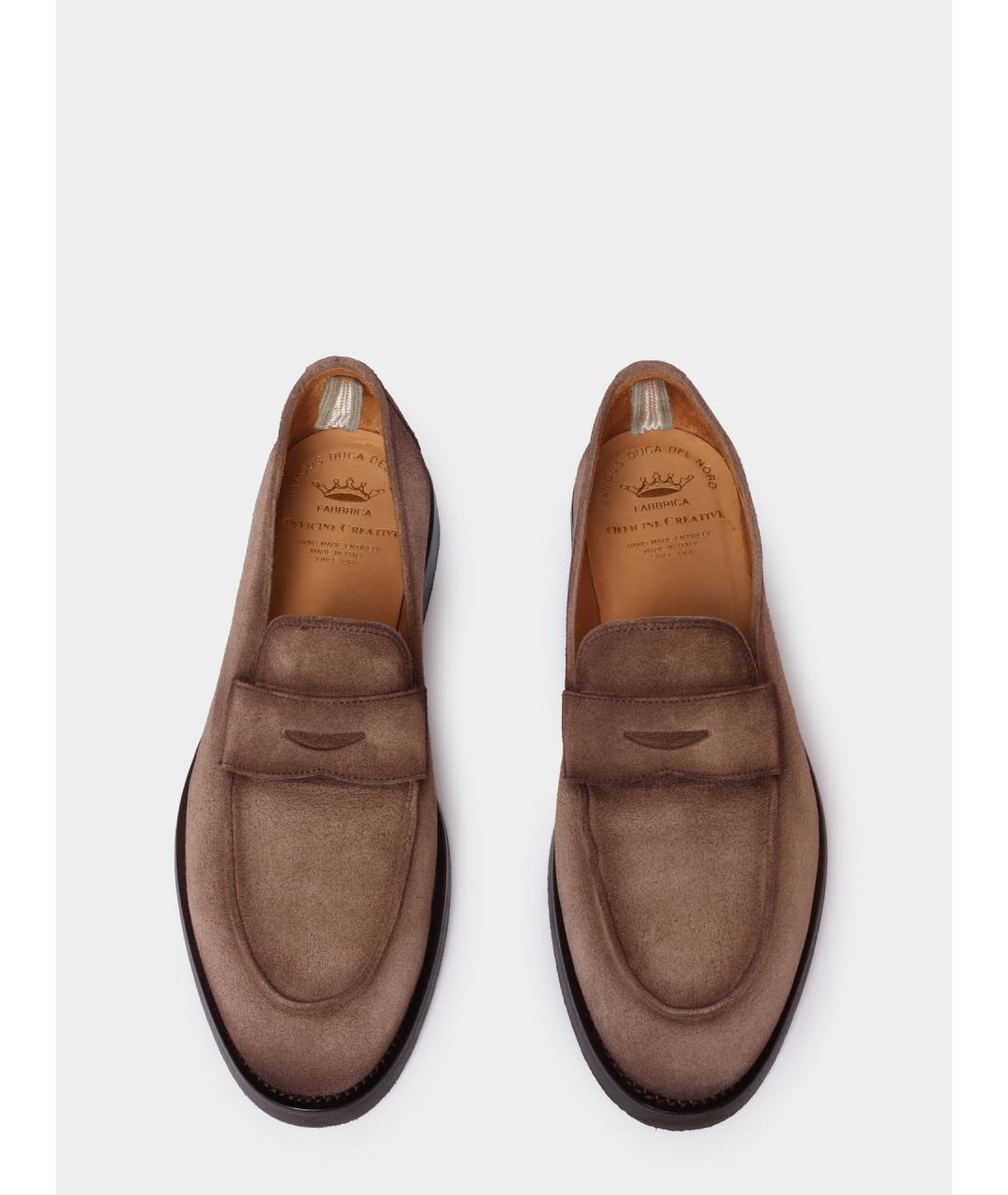 OFFICINE CREATIVE Коричневые замшевые лоферы, фото 3
