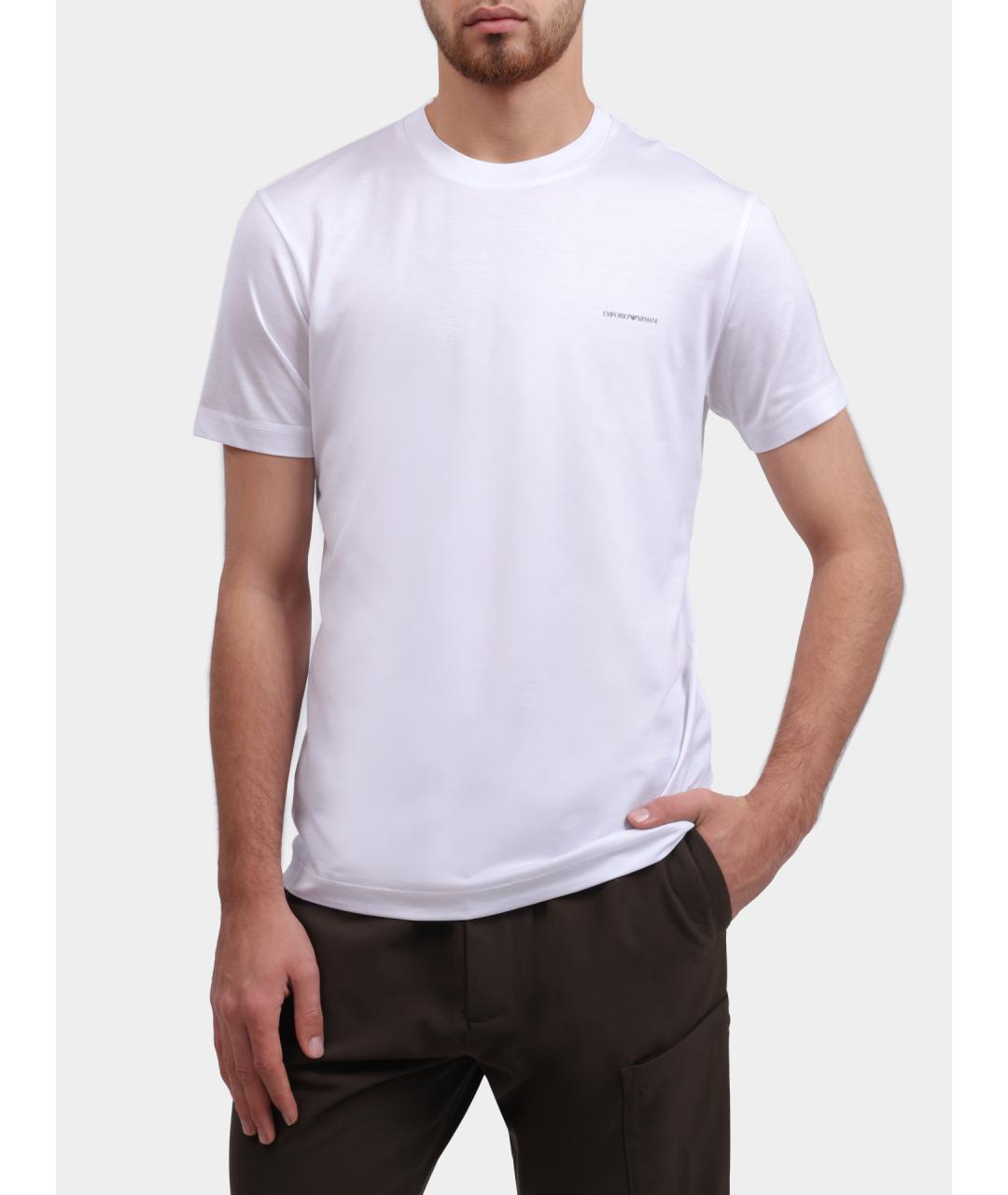 EMPORIO ARMANI Белая хлопковая футболка, фото 5