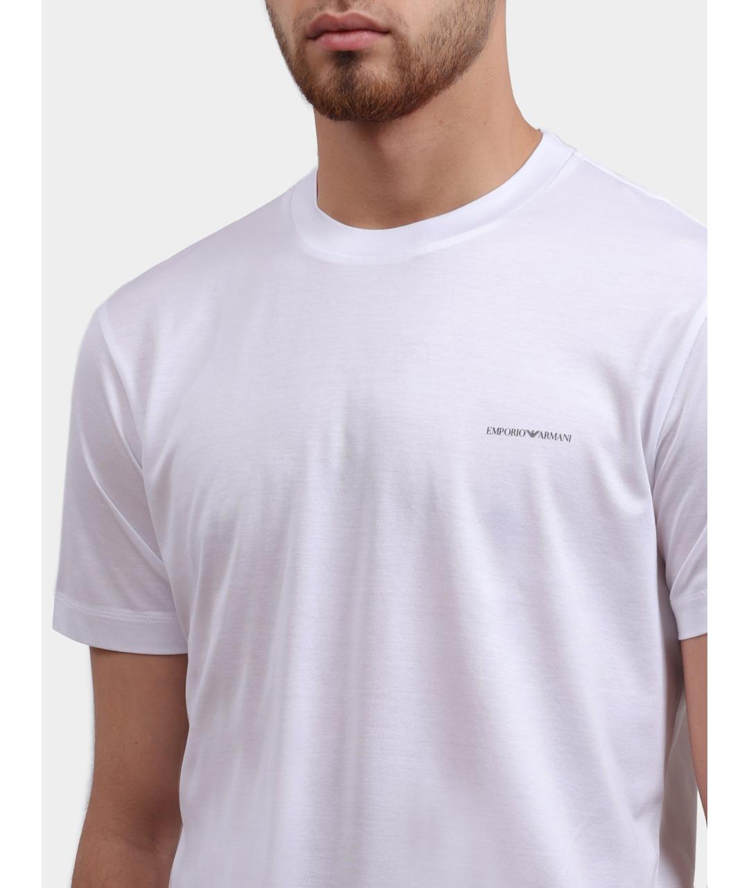 EMPORIO ARMANI Белая хлопковая футболка, фото 3