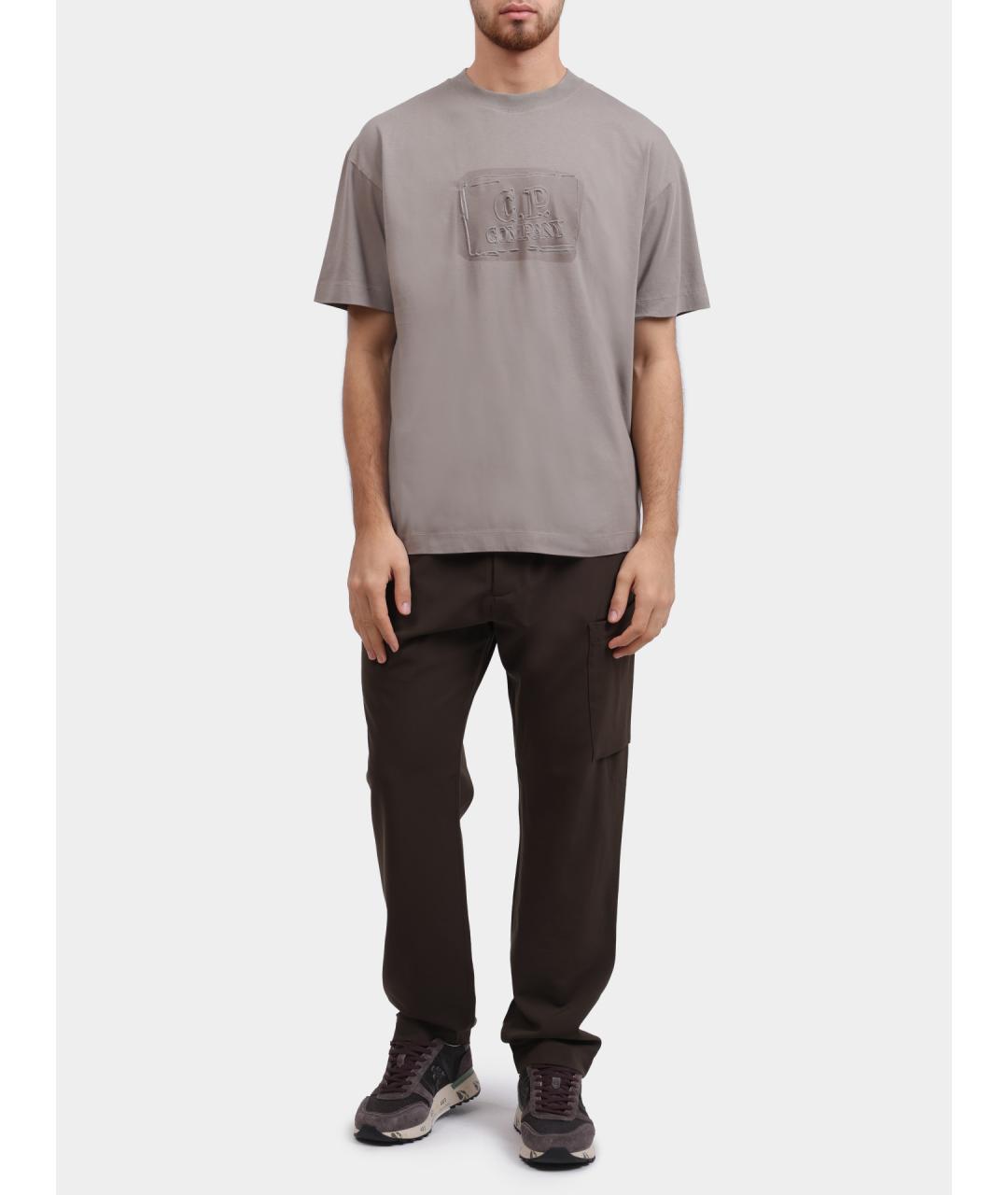 CP COMPANY Бежевая хлопковая футболка, фото 2