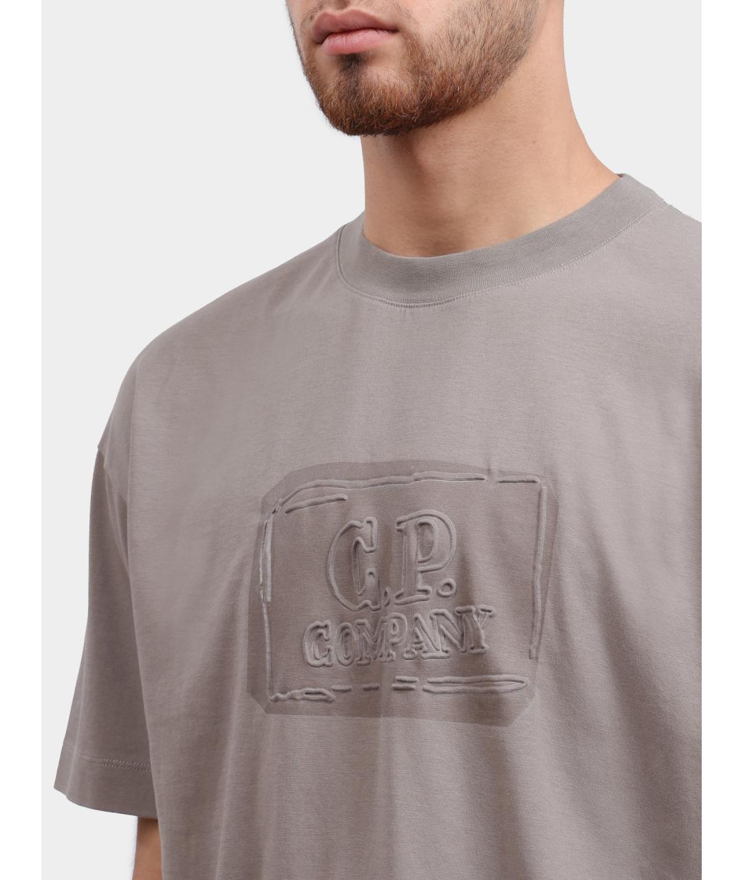 CP COMPANY Бежевая хлопковая футболка, фото 3