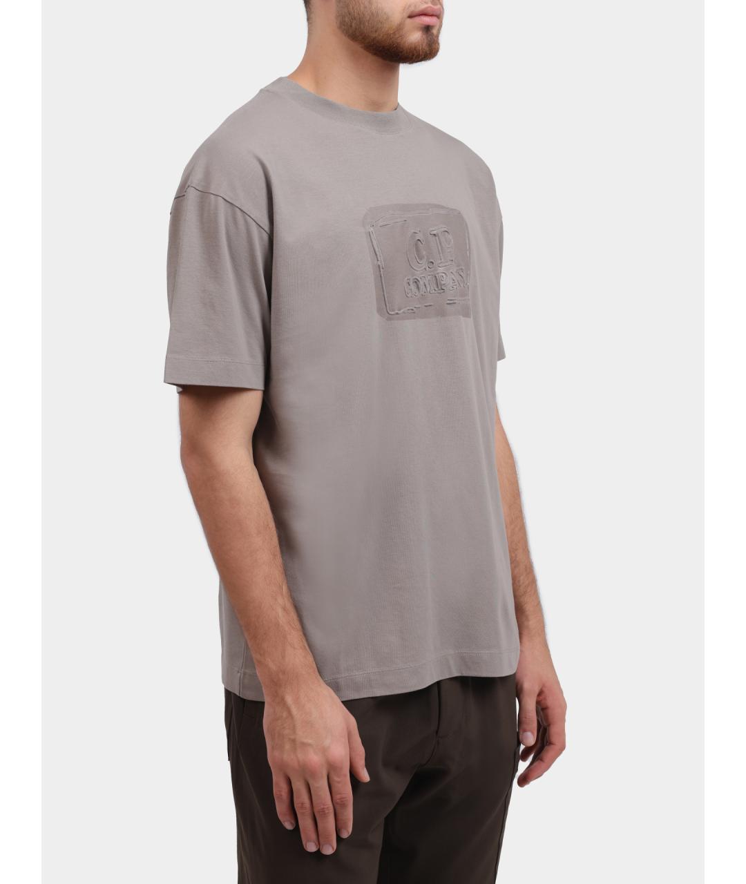 CP COMPANY Бежевая хлопковая футболка, фото 4