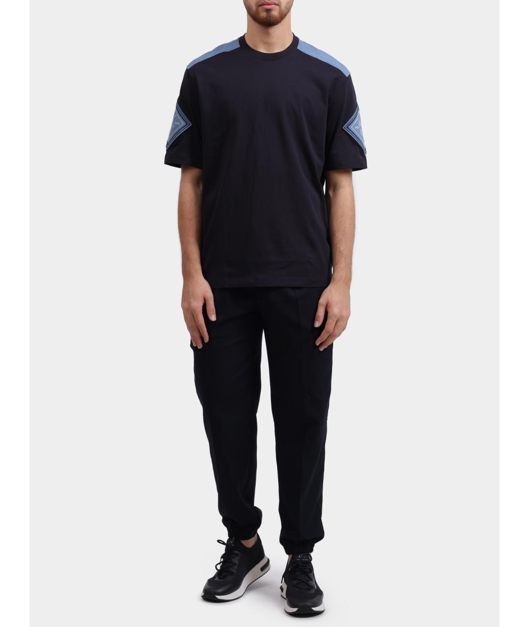 ARMANI EXCHANGE Синяя хлопковая футболка, фото 2