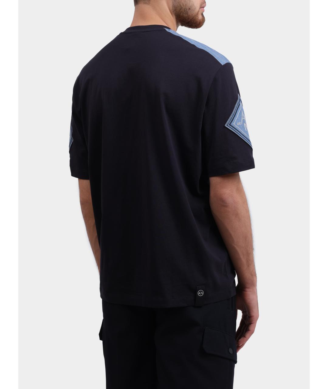 ARMANI EXCHANGE Синяя хлопковая футболка, фото 4