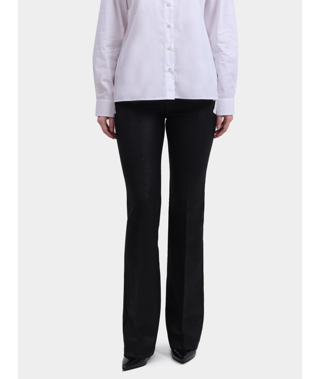 PINKO Черные полиэстеровые прямые брюки, фото 5