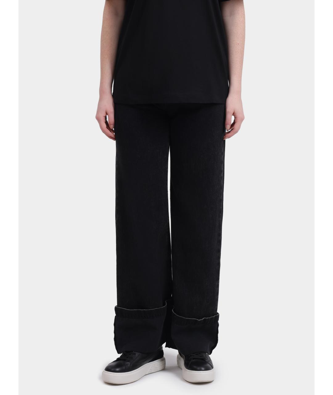 PINKO Черные хлопковые прямые джинсы, фото 5