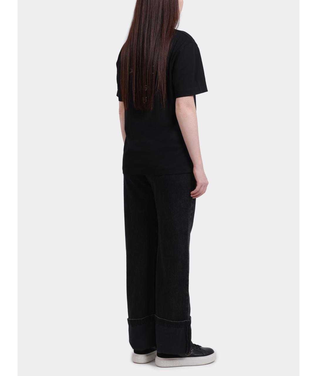PINKO Черные хлопковые прямые джинсы, фото 4