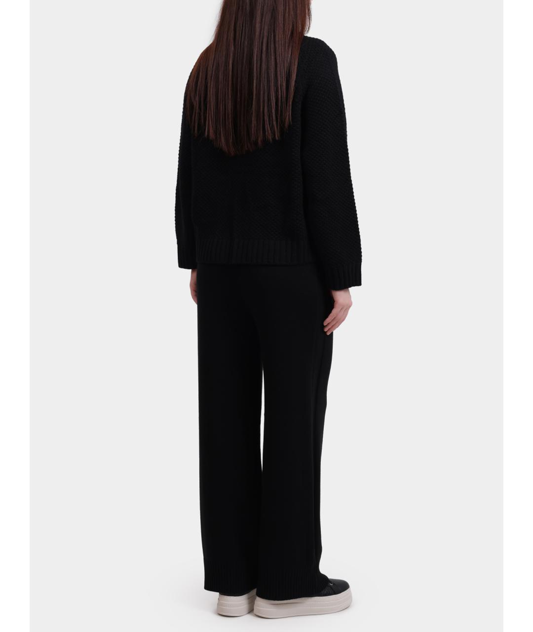 ARMANI EXCHANGE Черные шерстяные прямые брюки, фото 5