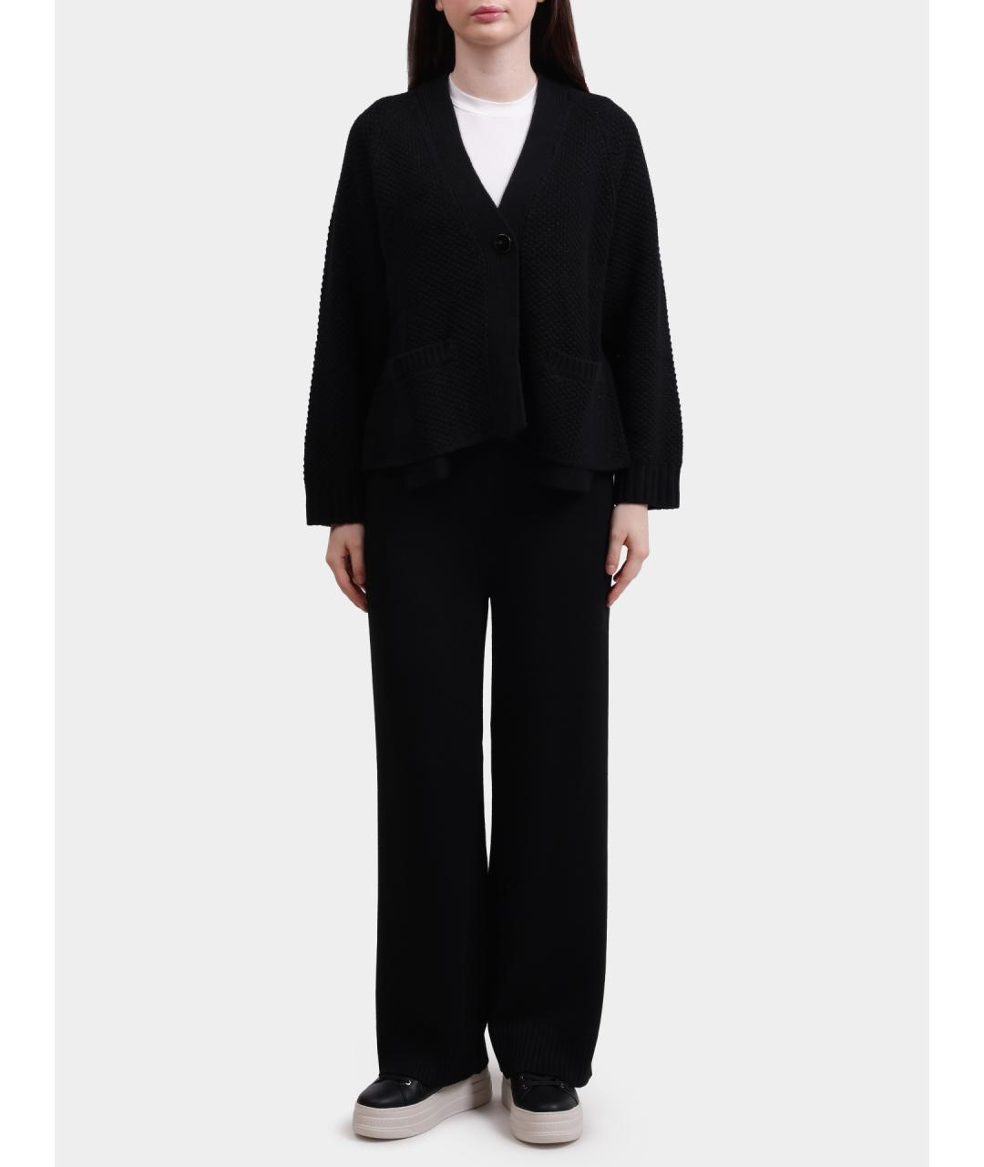 ARMANI EXCHANGE Черные шерстяные прямые брюки, фото 2