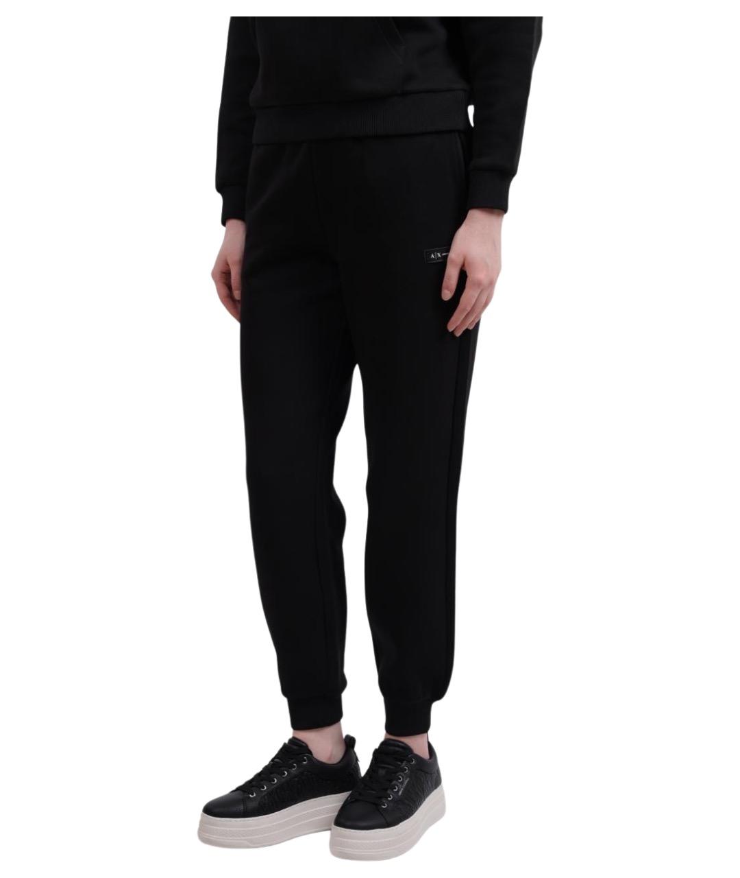 ARMANI EXCHANGE Черные хлопковые спортивные брюки и шорты, фото 1