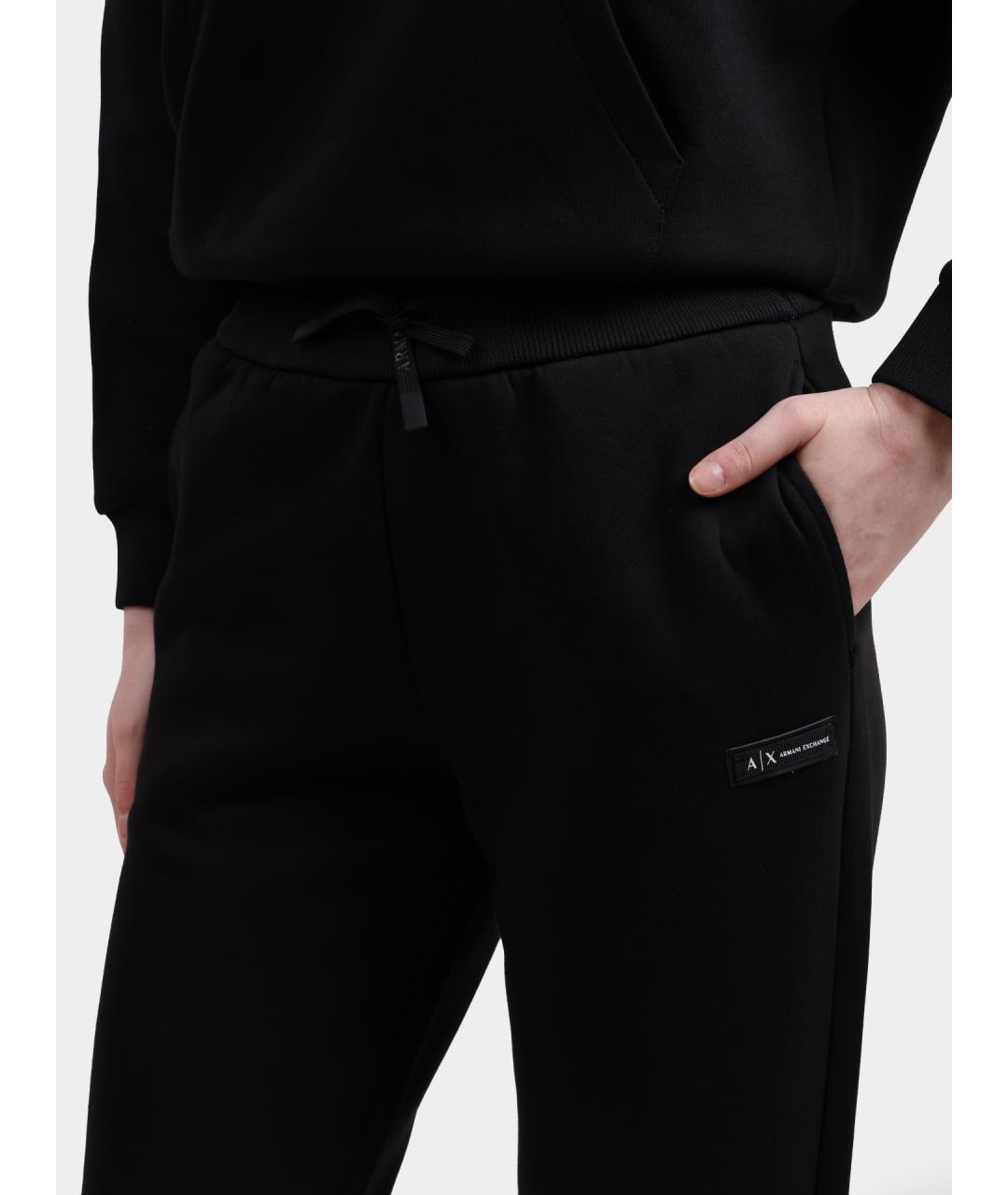 ARMANI EXCHANGE Черные хлопковые спортивные брюки и шорты, фото 4