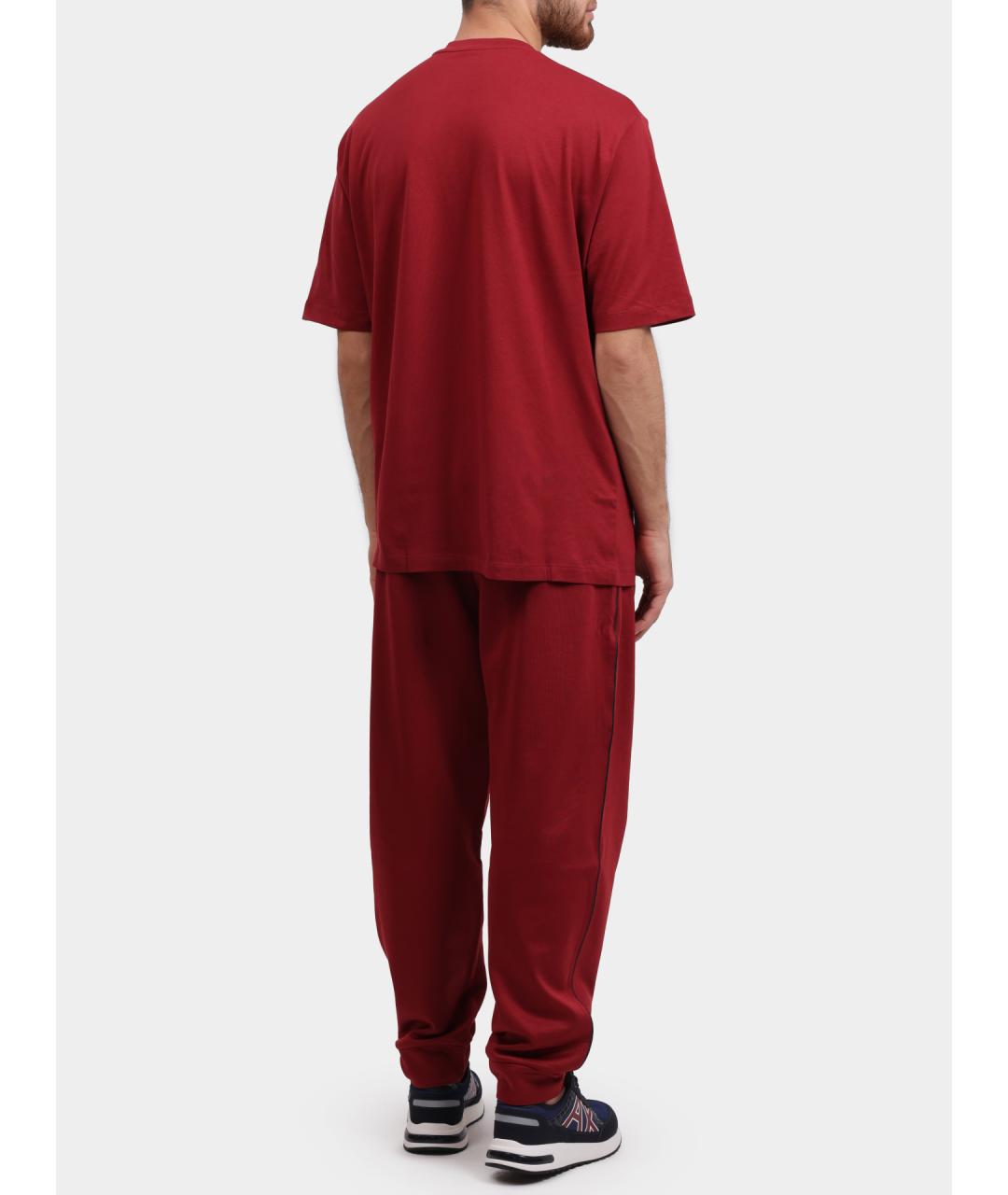 ARMANI EXCHANGE Красная хлопковая футболка, фото 4