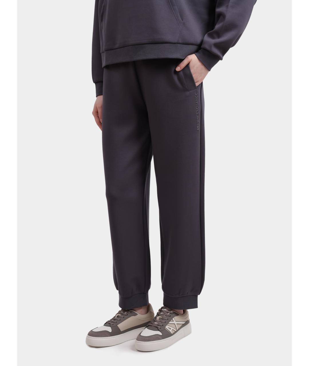 ARMANI EXCHANGE Серые полиамидовые прямые брюки, фото 3