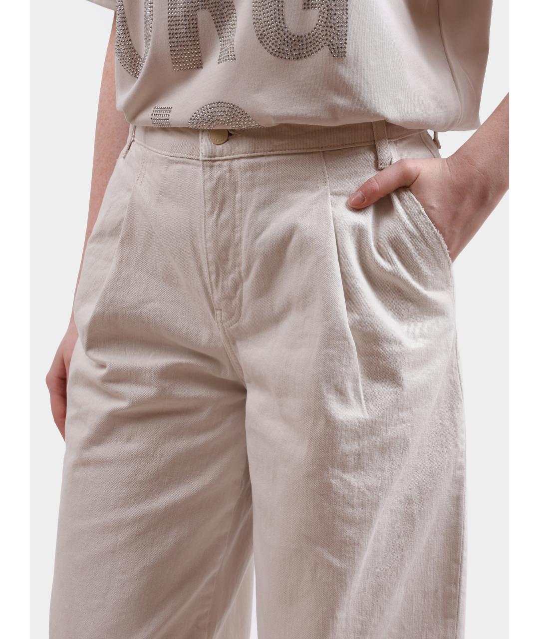 ARMANI EXCHANGE Бежевые хлопковые прямые брюки, фото 2