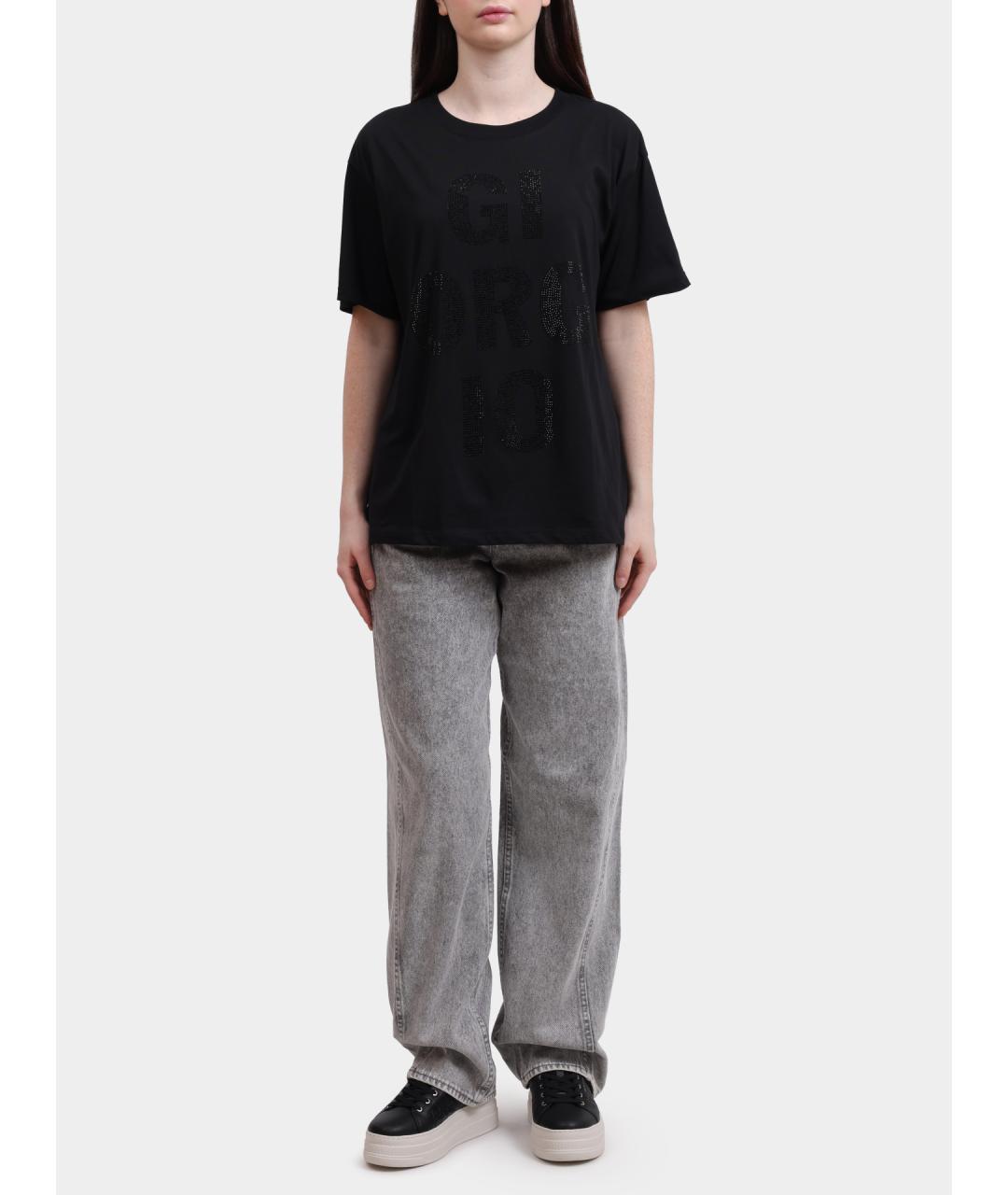 ARMANI EXCHANGE Черная хлопковая футболка, фото 2