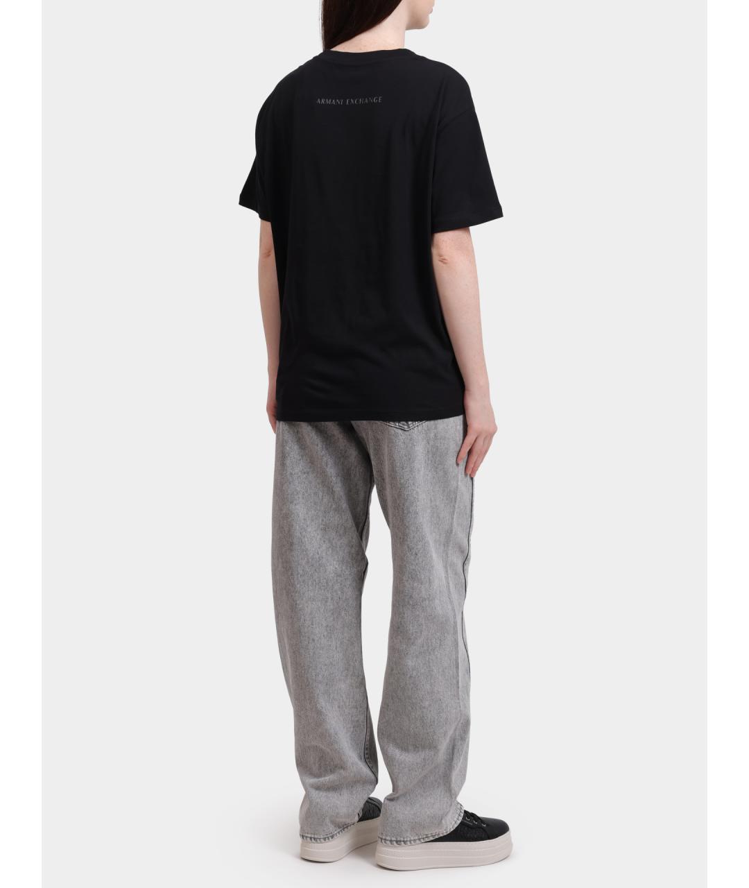 ARMANI EXCHANGE Черная хлопковая футболка, фото 4