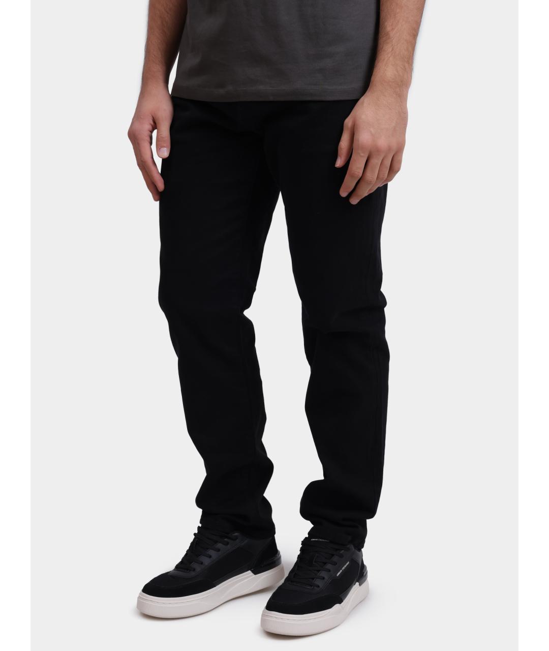ARMANI EXCHANGE Черные хлопковые прямые джинсы, фото 3
