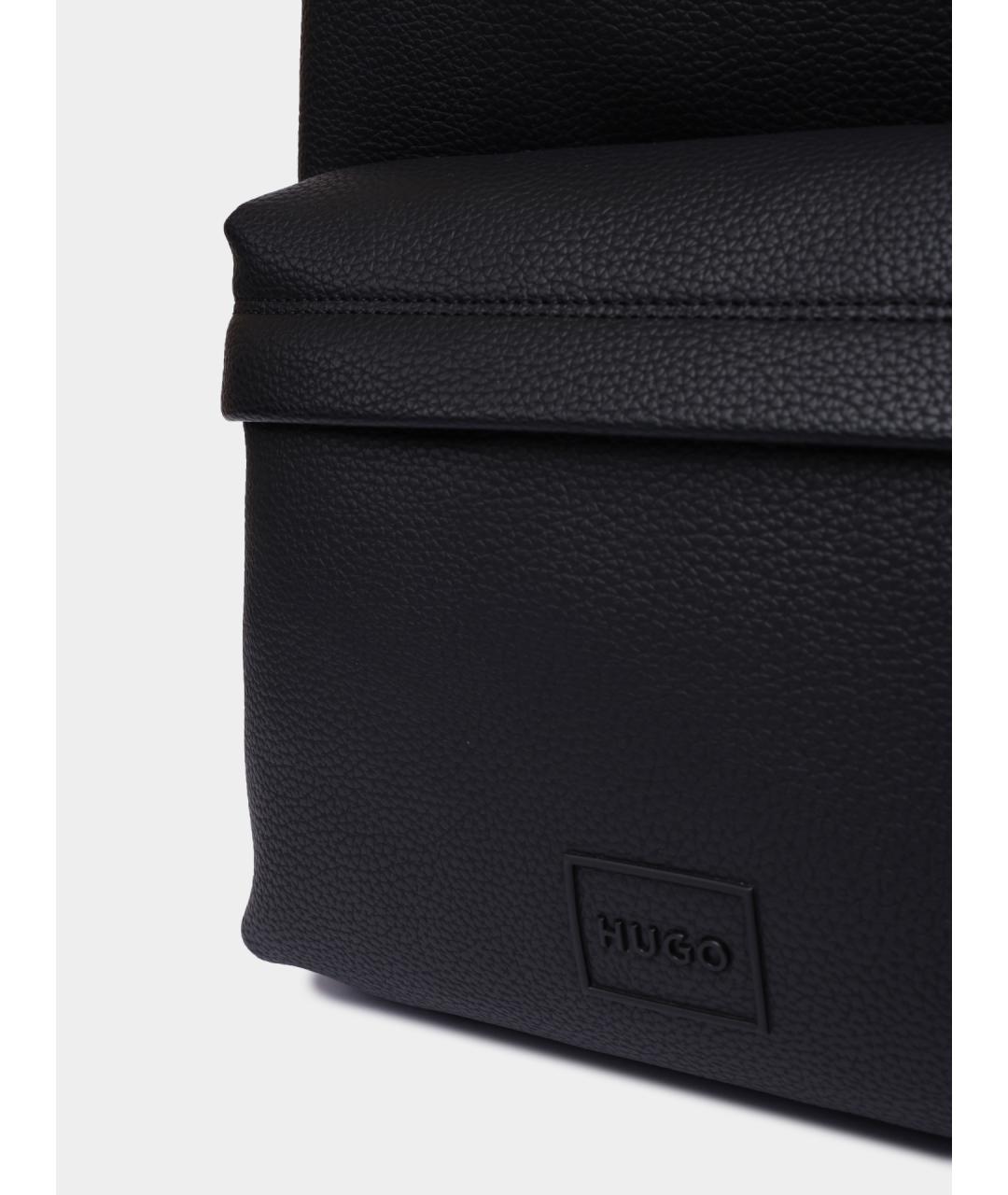 HUGO Черный рюкзак из искусственной кожи, фото 4