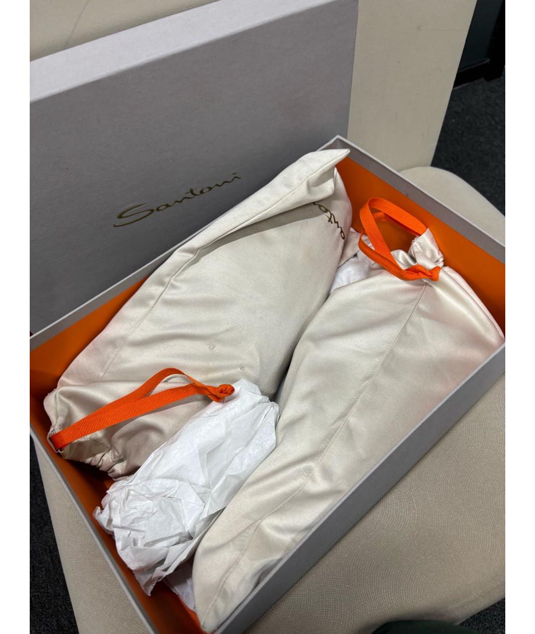 SANTONI Черные замшевые высокие ботинки, фото 7