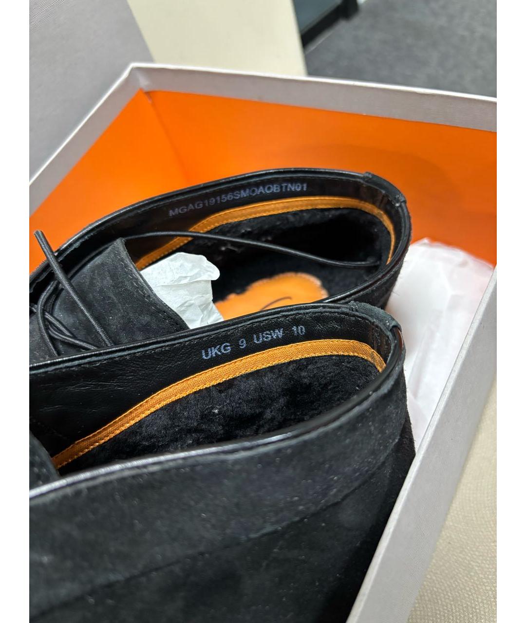 SANTONI Черные замшевые высокие ботинки, фото 2