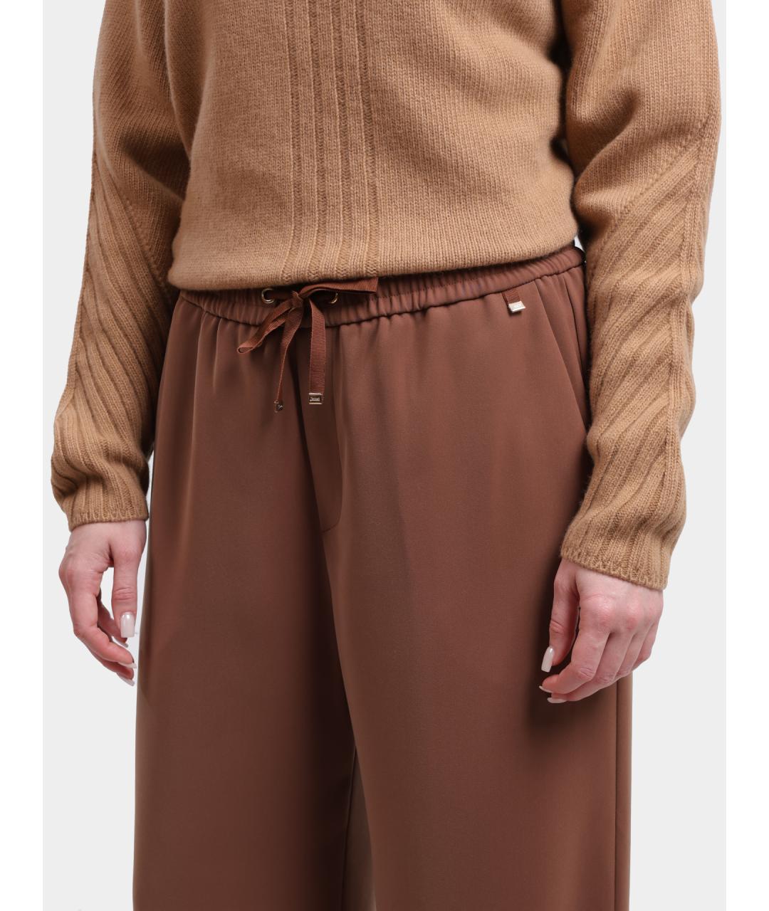HERNO Коричневые прямые брюки, фото 4