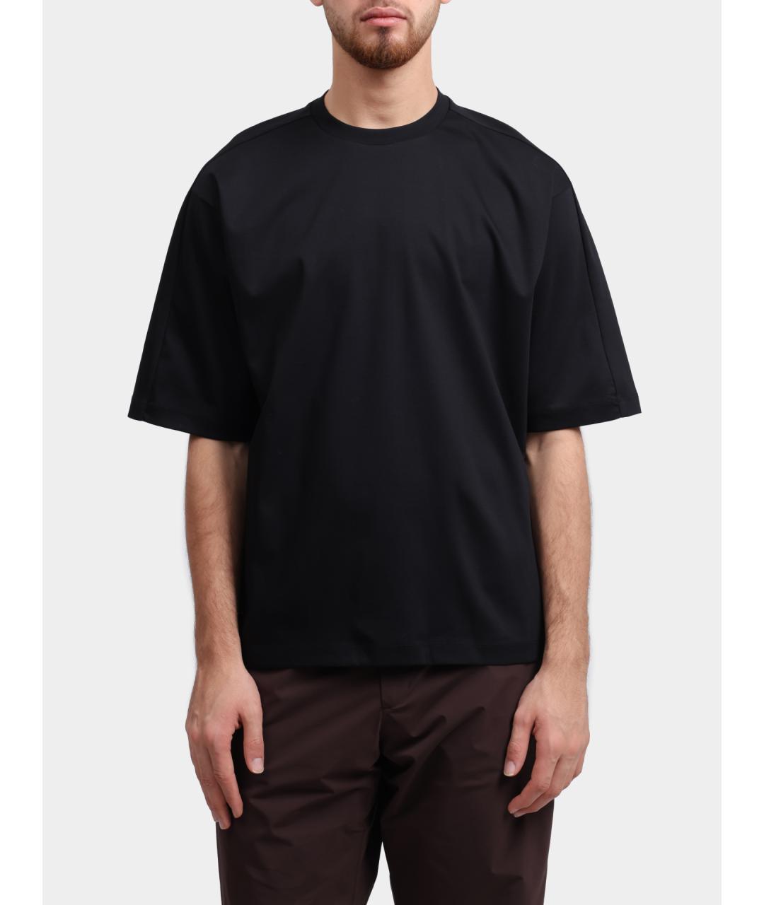 HERNO Черная хлопковая футболка, фото 5