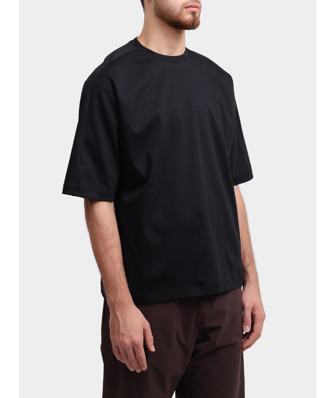 HERNO Черная хлопковая футболка, фото 3